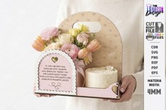 Mother's Day Flower Holder Laser Cut | Gift Basket SVG | CNC Product Image 1