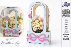 Mother's Day Flower Holder Laser Cut | Gift Basket SVG | CNC Product Image 2