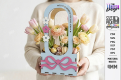 Mother's Day Flower Holder Laser Cut | Gift Basket SVG | CNC Product Image 1