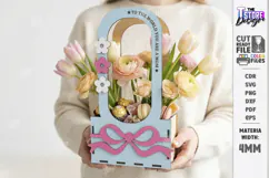 Mother's Day Flower Holder Laser Cut | Gift Basket SVG | CNC Product Image 1