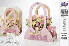 Mother's Day Flower Holder Laser Cut | Gift Basket SVG | CNC Product Image 2