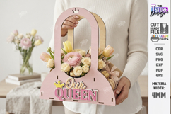 Mother's Day Flower Holder Laser Cut | Gift Basket SVG | CNC Product Image 1