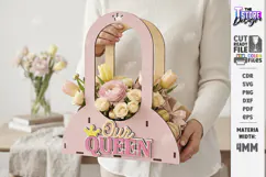 Mother's Day Flower Holder Laser Cut | Gift Basket SVG | CNC Product Image 1