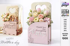 Mother's Day Flower Holder Laser Cut | Gift Basket SVG | CNC Product Image 1