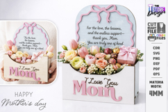 Mother's Day Flower Holder Laser Cut | Gift Basket SVG | CNC Product Image 1