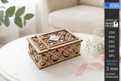 Mother's Day Gift Box Laser Cut | Floral Box | Jewelry Box Product Image 1