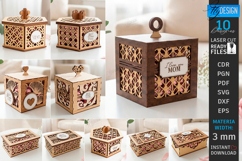 Mother's Day Gift Boxes Laser Cut Bundle | Floral Boxes SVG Product Image 1