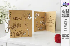 Mother's Day Greeting Card Laser Cut | 3D Floral Card Laser Product Image 1