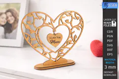Mother's Day Hanging Heart Laser Cut | Floral Heart SVG |CNC Product Image 1