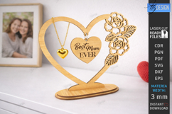 Mother's Day Hanging Heart Laser Cut | Floral Heart SVG |CNC Product Image 1