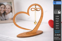 Mother's Day Hanging Heart Laser Cut | Floral Heart SVG |CNC Product Image 1