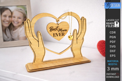Mother's Day Hanging Heart Laser Cut | Floral Heart SVG |CNC Product Image 1