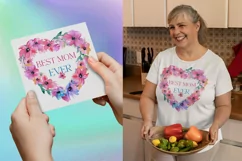 Mothers Day Floral Heart T-Shirt Sublimation Product Image 2