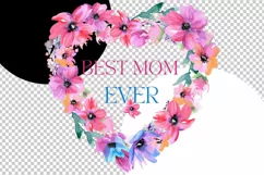 Mothers Day Floral Heart T-Shirt Sublimation Product Image 3