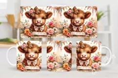 Happy Mother's Day Highland Cow Mug Wrap | Mothers Day PNG Product Image 2