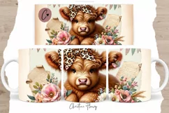 Highland Cow Mom Mug Wrap | Mothers Day PNG Product Image 1