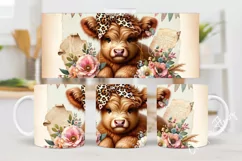 Highland Cow Mom Mug Wrap | Mothers Day PNG Product Image 2