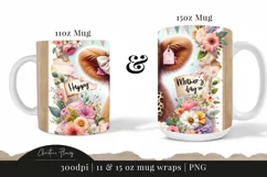 Happy Mother's Day Highland Cow Mug Wrap | Mothers Day PNG Product Image 3