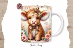 Highland Cow Mom Mug Wrap | Mothers Day PNG Product Image 1