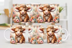 Highland Cow Mom Mug Wrap | Mothers Day PNG Product Image 2