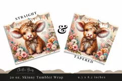 Highland Cow Mothers Day Tumbler Wrap PNG Product Image 3