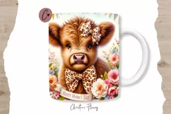 Highland Cow Mothers Day Mug Wrap | Mothers Day PNG Product Image 1