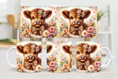 Highland Cow Mothers Day Mug Wrap | Mothers Day PNG Product Image 2