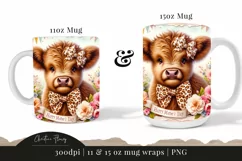 Highland Cow Mothers Day Mug Wrap | Mothers Day PNG Product Image 3