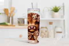 Highland Cow Mom Tumbler Wrap PNG Product Image 2