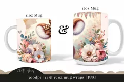 Happy Mother's Day Highland Cow Mug Wrap | Mothers Day PNG Product Image 3