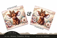 Mother's Day Highland Cow Tumbler Wrap PNG Product Image 3