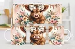 Highland Cow Mom Mug Wrap | Mothers Day PNG Product Image 2