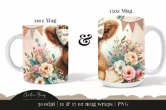 Highland Cow Mom Mug Wrap | Mothers Day PNG Product Image 3