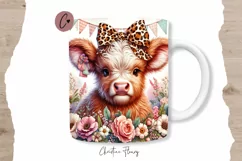 Highland Cow Mothers Day Mug Wrap | Mothers Day PNG Product Image 1