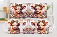 Highland Cow Mothers Day Mug Wrap | Mothers Day PNG Product Image 2