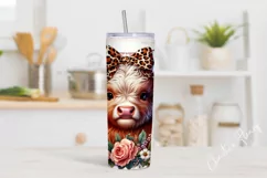 Highland Cow Mom Tumbler Wrap PNG Product Image 2