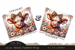 Highland Cow Mom Tumbler Wrap PNG Product Image 3