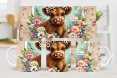 Happy Mother's Day Highland Cow Mug Wrap | Mothers Day PNG Product Image 2