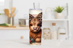 Vintage Highland Cow Tumbler Wrap PNG Product Image 2