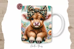 Highland Cow Mom Mug Wrap | Mothers Day PNG Product Image 1
