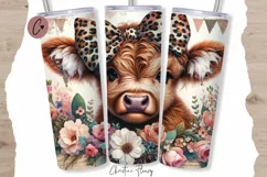 Highland Cow Mom Tumbler Wrap PNG Product Image 1