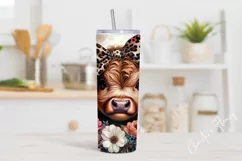 Highland Cow Mom Tumbler Wrap PNG Product Image 2