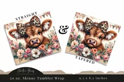 Highland Cow Mom Tumbler Wrap PNG Product Image 3