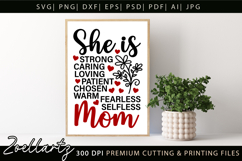 She Is Mom SVG for Cricut Mothers Day T-shirt Mug Design Product Image 1
