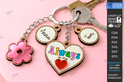 Mother's Day Personalized Keychain Laser Cut | Name Keyring Product Image 1