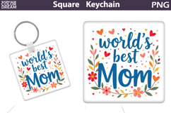 Mothers Day Square Keychain | Mom Sublimation Product Image 1