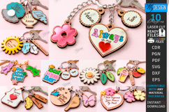 Mother's Day Personalized Keychains Laser Cut Bundle SVG Product Image 1