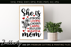 Mothers Day SVG Mama Mommy She Is Mom T-shirt Mug Design Product Image 3
