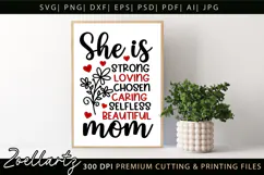 Mothers Day SVG Mama Mommy She Is Mom T-shirt Mug Design Product Image 3