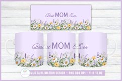 Best MOM Ever Mug Sublimation Design Coffee Mug Wrap PNG Product Image 1